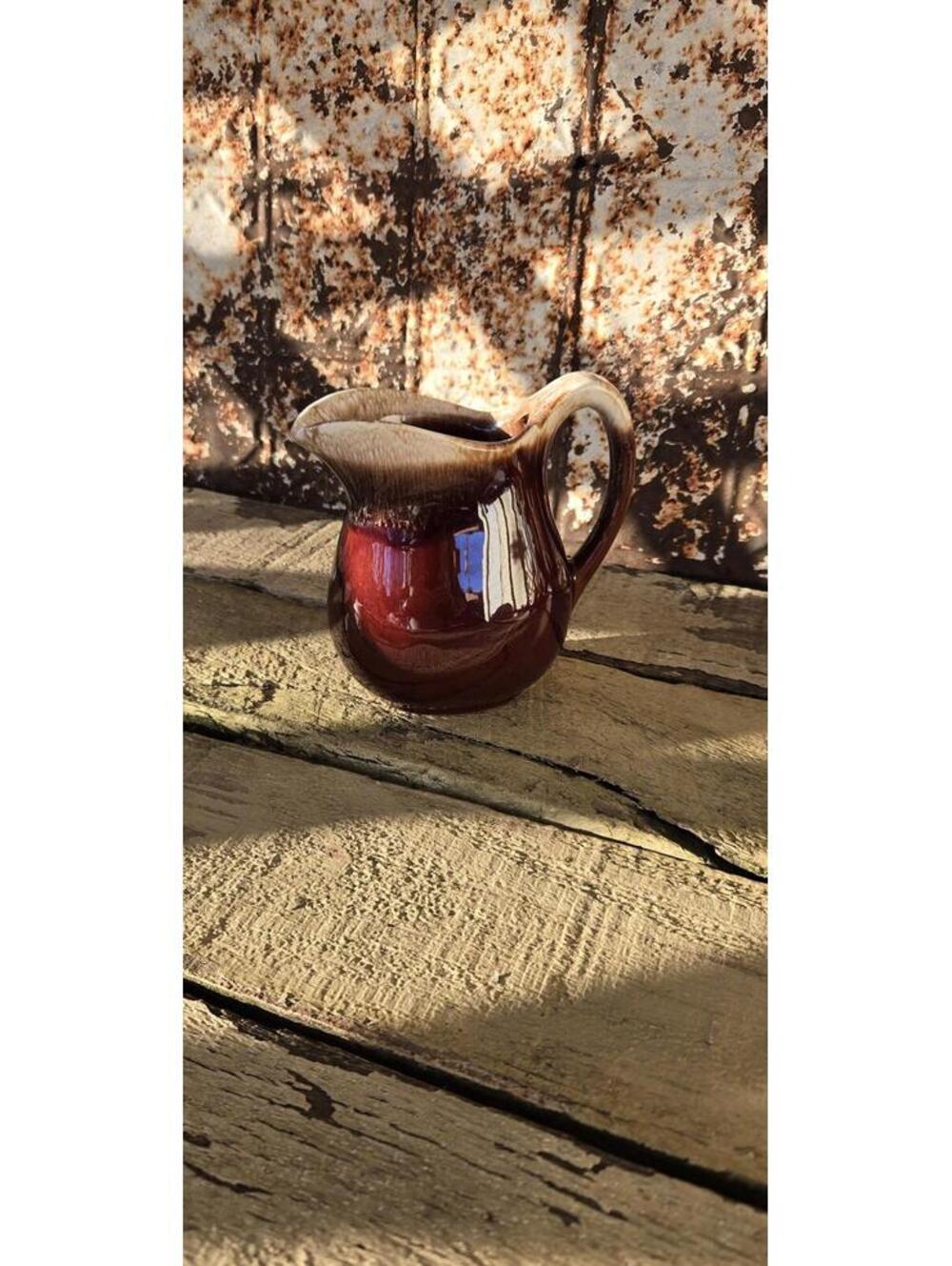 Vintage McCoy Pottery Brown Drip glaze Small creamer pitcher USA
